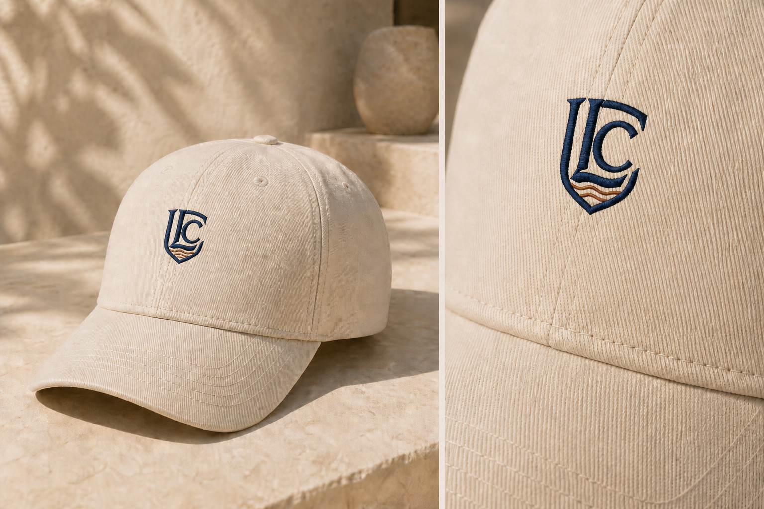 Club Cap off-white da Lugano Clothing apenas com o monograma LC